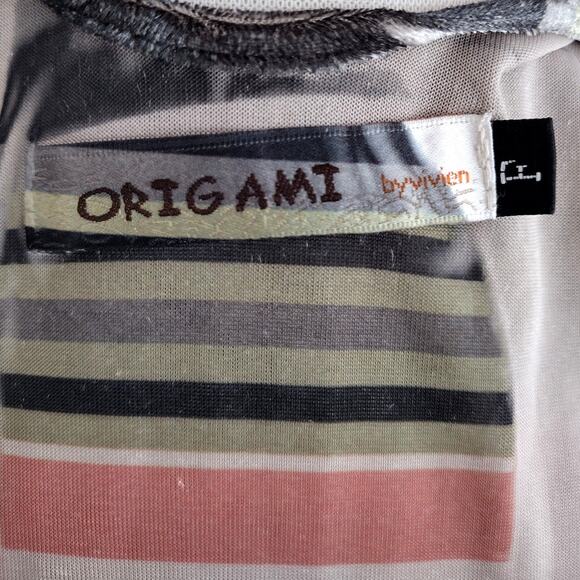 Origami by Vivien GORGEOUS Boho Velvet Velour Striped Open-Front Kimono Topper - Picture 7 of 8